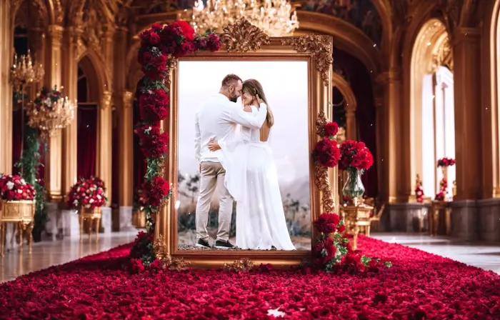 Luxurious 3D Wedding Golden Photo Frames Slideshow